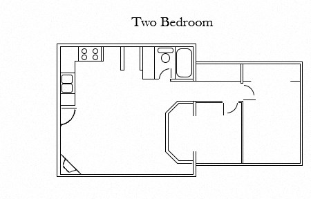 a floor plan of a small room with a bedroom